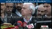 Aftab Ahmad Sherpao talks to media