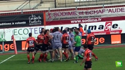 Bagarres dans le derby Narbonne - Carcassonne du samedi 15 mars 2014 :