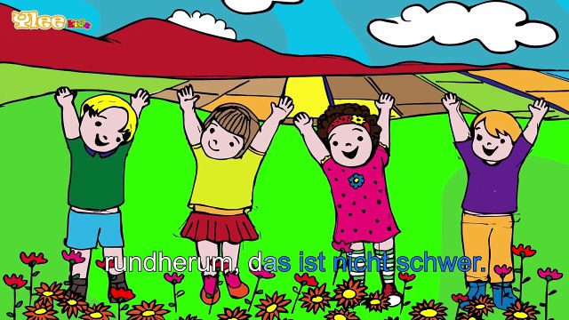 Alle meine Entlein Kinderlieder Mix Deutsch lernen mit Kinderliedern Text am Monitor