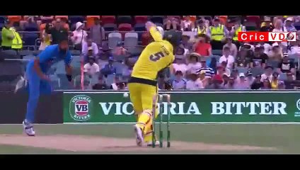 Ball hits the bowler, umpire and then stumps