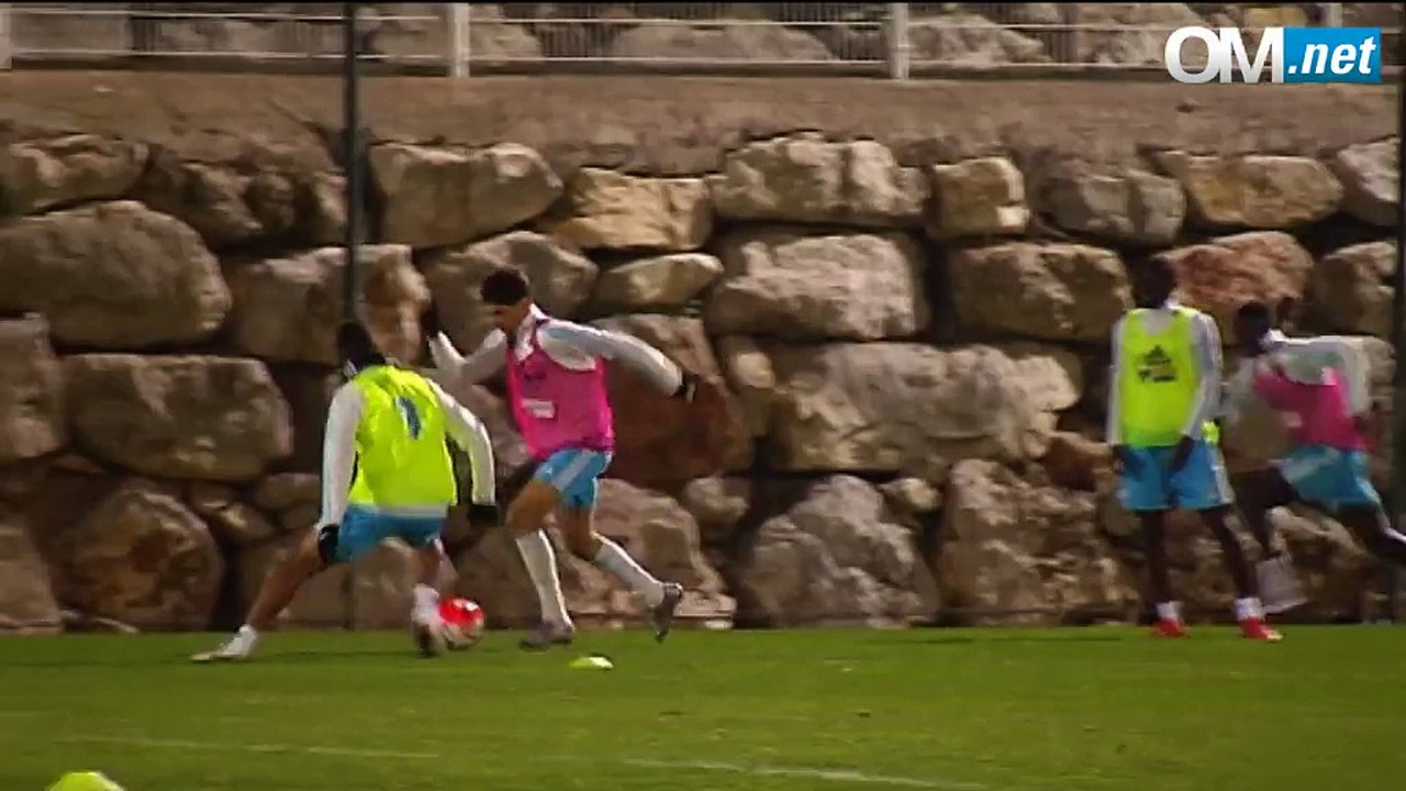 Séquence de l'entraînement du mardi 19 janvier 2016, à la veille du 16e de finale de coupe de France entre l'OM et Montpellier.