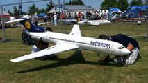 BOEING 727 GIANT RC SCALE AIRLINER TURBINE MODEL JET LOW PASS FLIGHT / Airliner Meeting Ai