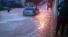 Chuva alaga ruas de São Gabriel da Palha