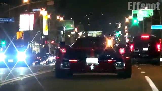Lewis Hamilton et Justin Bieber en Laferrari à Beverly HIlls