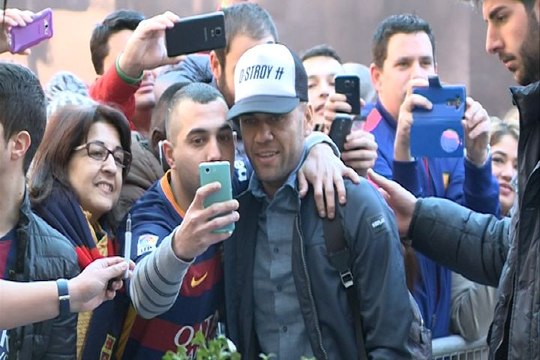 Llegada de los jugadores del Barcelona a Bilbao