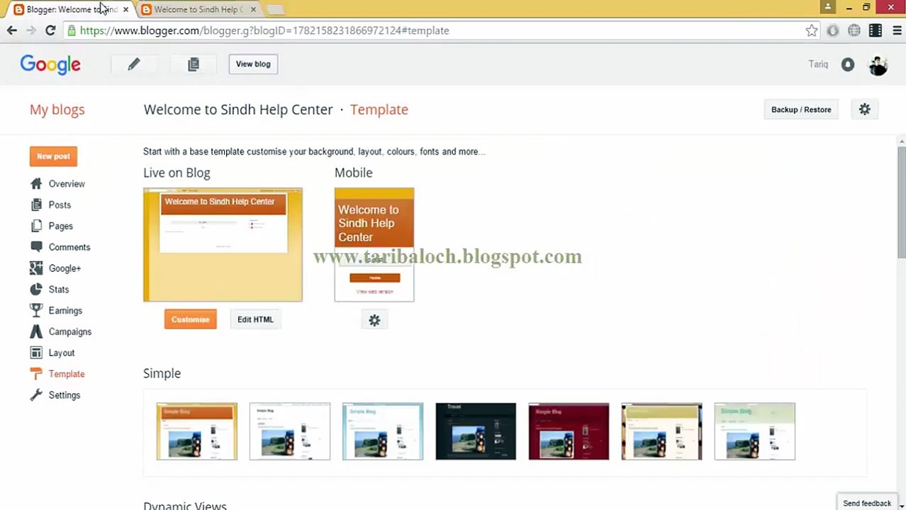 How to Remove Powered by Blogger blog Footer By Tariq Baloch - YouTube