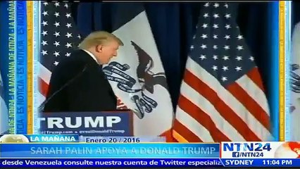 Conservadora Sarah Palin anuncia su apoyo a Donald Trump para las primarias republicanas