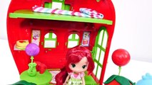 Strawberry Shortcake Doll House and Cafe *** Play doh Strawberry Surprise Eggs (FULL HD)
