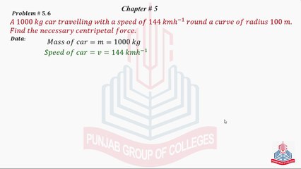 Problem No 5.6 : A 1000 kg car travelling with a speed of ......