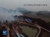 Aerial view deadly blasts hit fireworks plant in E China 2016