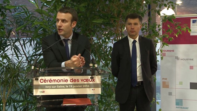 Emmanuel Macron et Pascal Faure présente leurs voeux aux personnels de la DGE