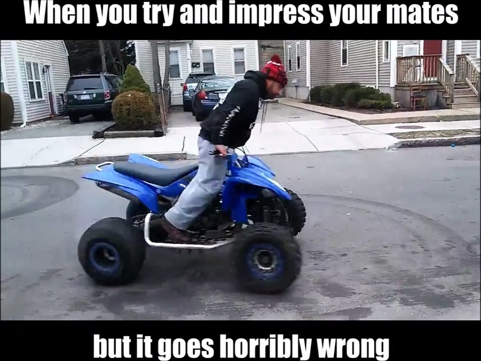 Il se la pète avec son quad devant sa copine mais ça va très mal finir pour lui
