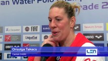 Interviews after Hungary won by 18:6 against France – Women Quarter Final, Belgrade 2016 European Championships