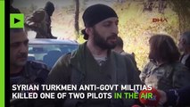 Syrian rebels (Turks) kill Russian pilot in the air