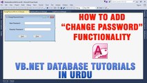 P(7) VB.NET Access Database Tutorials In Urdu - How to Add Change Password Functionality