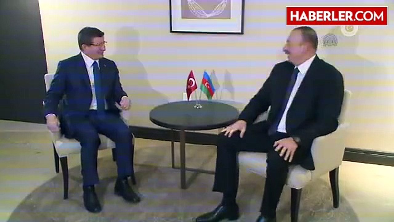 Davutoğlu, Azerbaycan Cumhurbaşkanı Aliyev ile Görüştü
