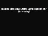 [PDF Download] Learning and Behavior: Active Learning Edition (PSY 361 Learning) [PDF] Online
