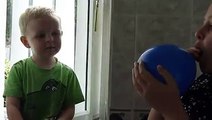 Cute Baby Laughing Deflating Balloon By His Sister