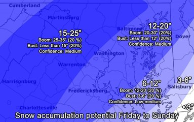 Snow forecast: Travel likely impossible during Mid-Atlantic winter storm