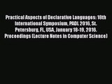 [PDF Download] Practical Aspects of Declarative Languages: 18th International Symposium PADL