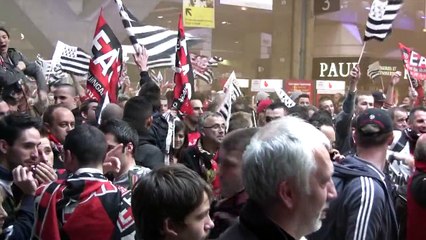 Coupe de France 2014- RENNES-EAG 0-2  L'arrivée des Guingampais à Montparnasse 1