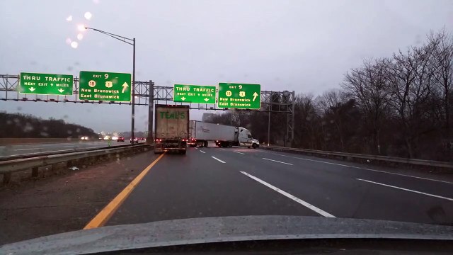 1.18.15 NJ Turnpike I-95 Crash - Black Ice - Trailer flip REACTION!!!