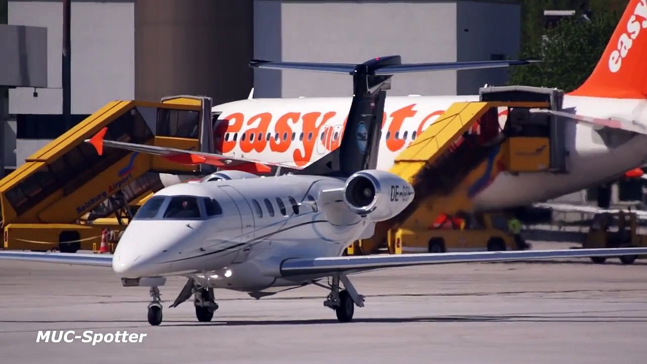 Speedwings Executive Jet Embraer 505 Phenom 300 OE-GDP Take-off at Salzburg Airport