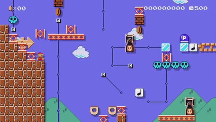 Super Mario Maker - Viewer Levels - Name: "Automatic Level" - ID: F795-0000-019E-2507