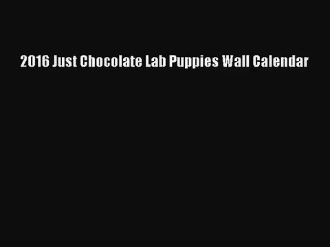 PDF Download - 2016 Just Chocolate Lab Puppies Wall Calendar Read Online
