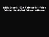 PDF Download - Rabbits Calendar - 2016 Wall calendars - Animal Calendar - Monthly Wall Calendar