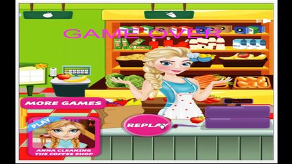 Elsa Cleaning the Supermarket - Frozen Video Game For Kids