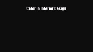 [PDF Download] Color in Interior Design [Download] Full Ebook