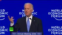 Joe Biden livre ses «remarques» lors de la session plénière du Forum économique mondial de Davos