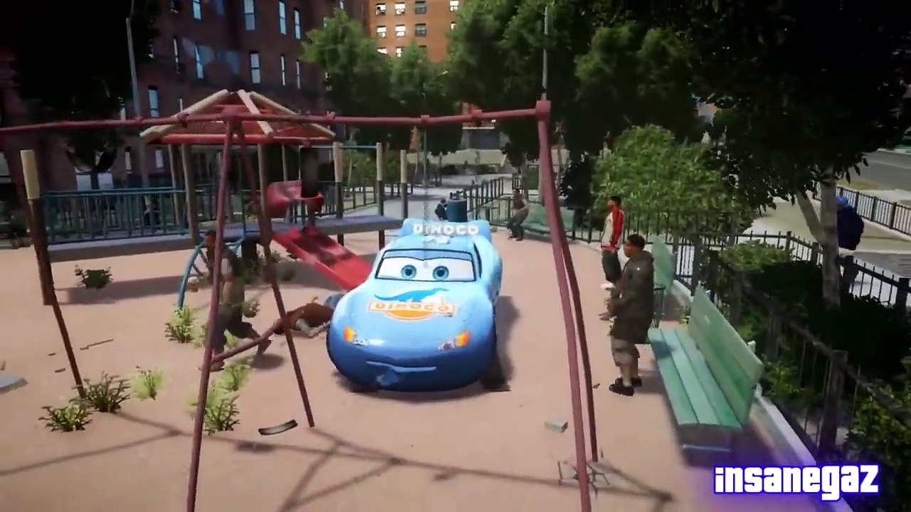 Grand Theft Auto IV Rayo Lightning McQueen Dinoco Crash Testing