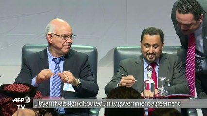 Libyan rivals sign disputed unity government deal