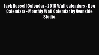 PDF Download - Jack Russell Calendar - 2016 Wall calendars - Dog Calendars - Monthly Wall Calendar
