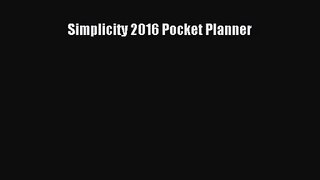 PDF Download - Simplicity 2016 Pocket Planner Download Online