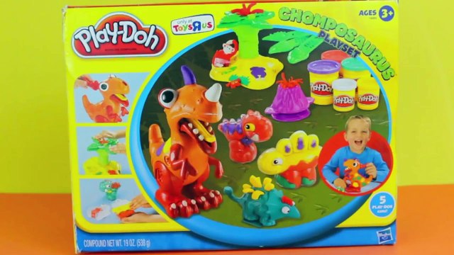 Play Doh Chomposaurus Dinosaur T-Rex Play-Doh Jungle Pets Animal Volcano Monkey Play Dough