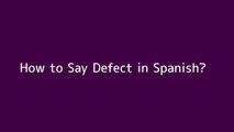 How to say Defect in Spanish