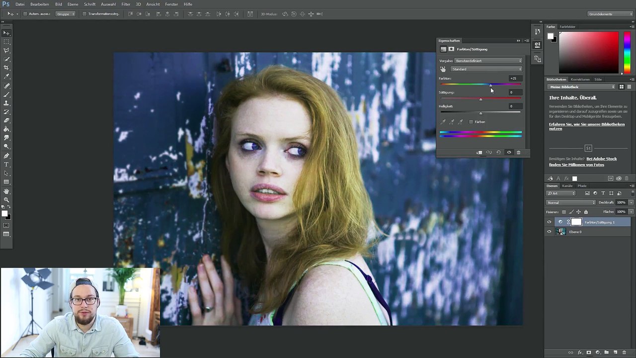 Farbe ändern & Haare umfärben Photoshop Tutorial muthmedia film school (1080p)