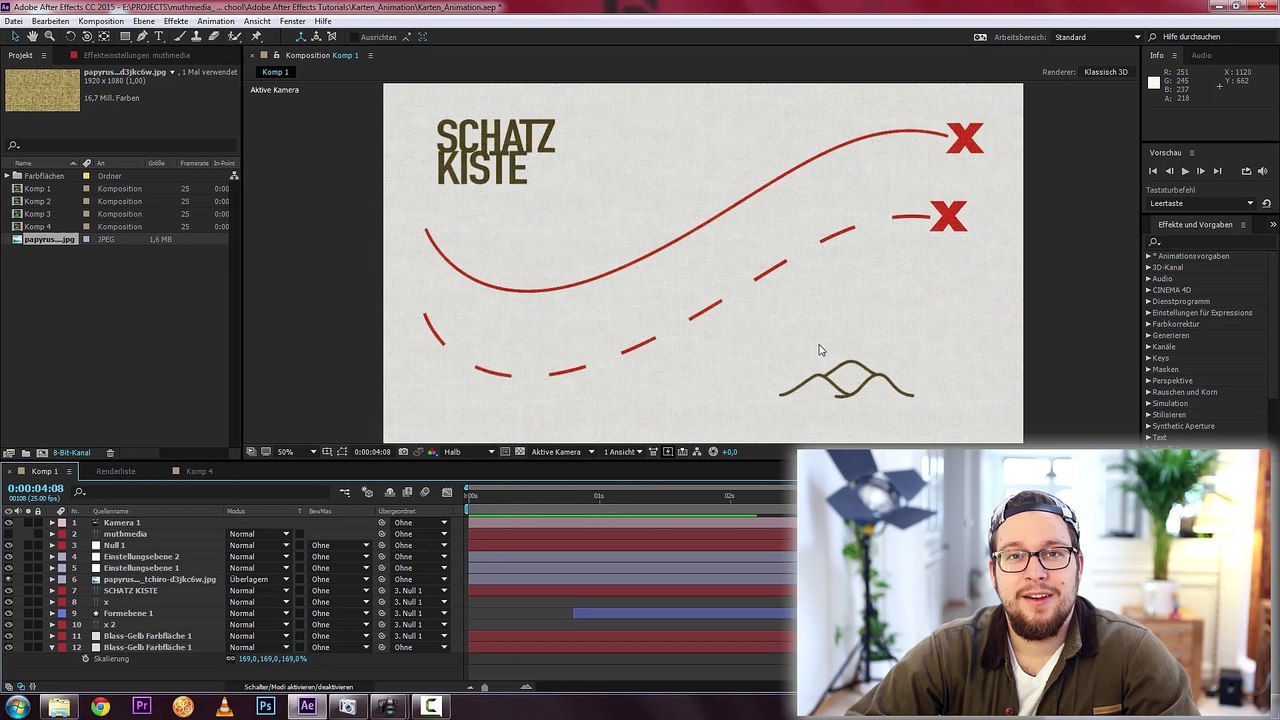 After Effects Tutorial Karten Animation 2 muthmedia film school (1080p)