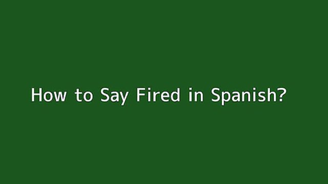 How to say Fired in Spanish