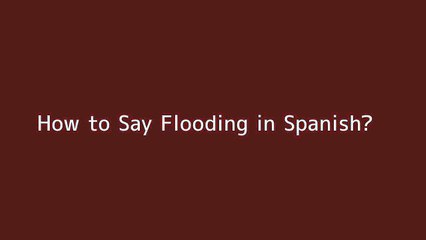 How to say Flooding in Spanish