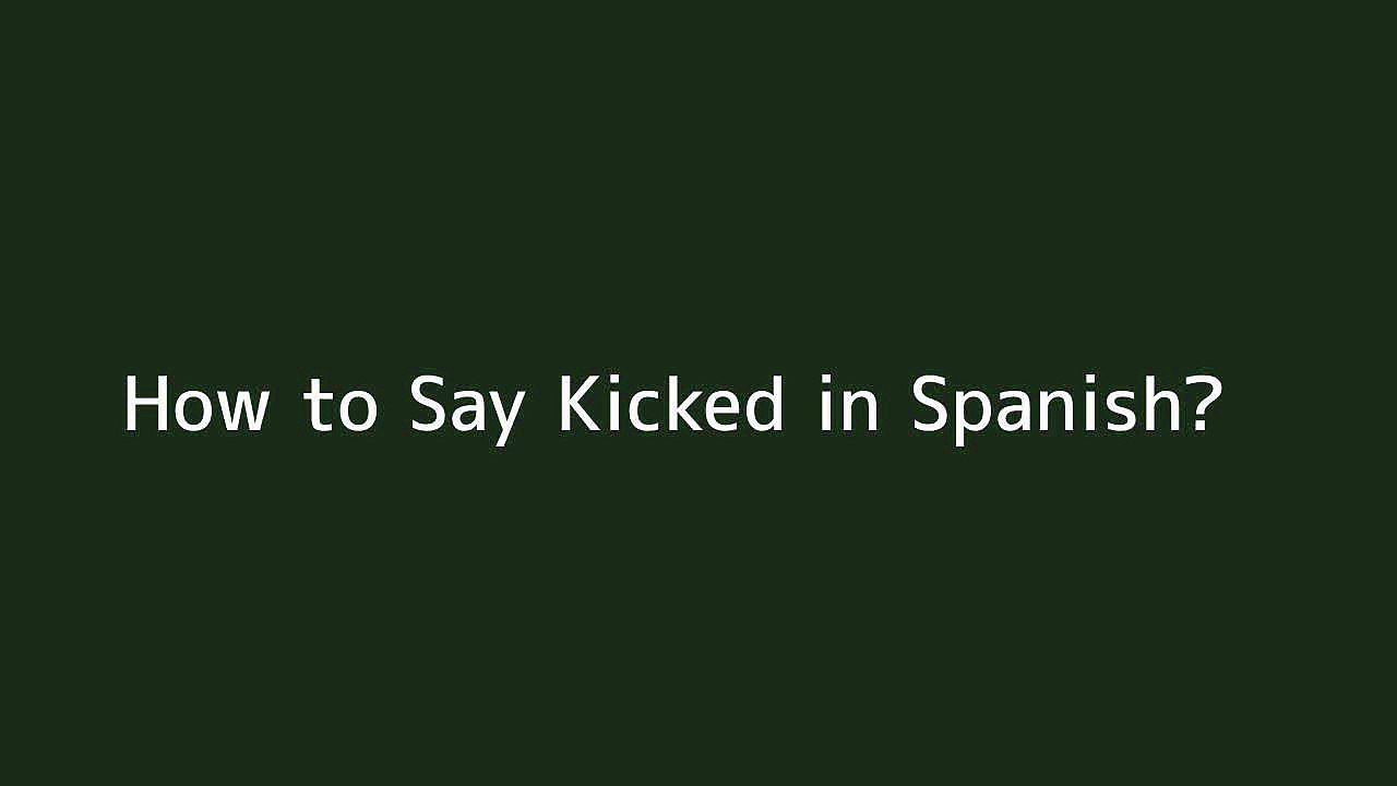 How To Say Kicked In Spanish