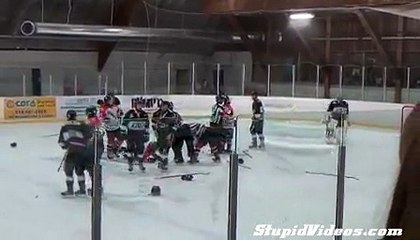 Hockey Ref Punches Player After Brawl