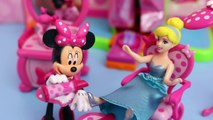 Disney Princess Magic Clip Dolls at Minnie Mouse Bowtique Makeover with Frozen Elsa and Ariel