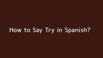 How to say Try in Spanish