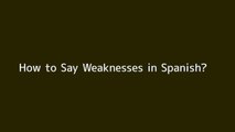 How to say Weaknesses in Spanish
