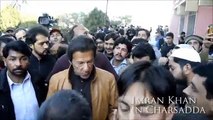 Imran Khan talking to International Media in Charsadda today.