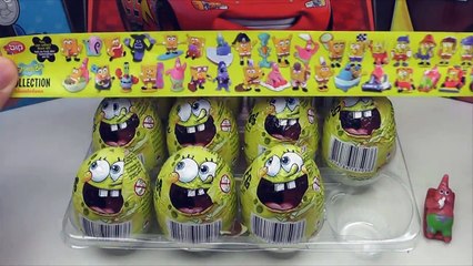 12 SPONGEBOB Chocholate Surprise Eggs Unboxing